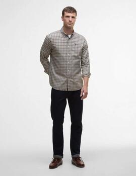 Camisa Barbour Finkle Cuadros Mostaza Hombre