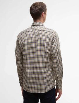 Camisa Barbour Finkle Cuadros Mostaza Hombre