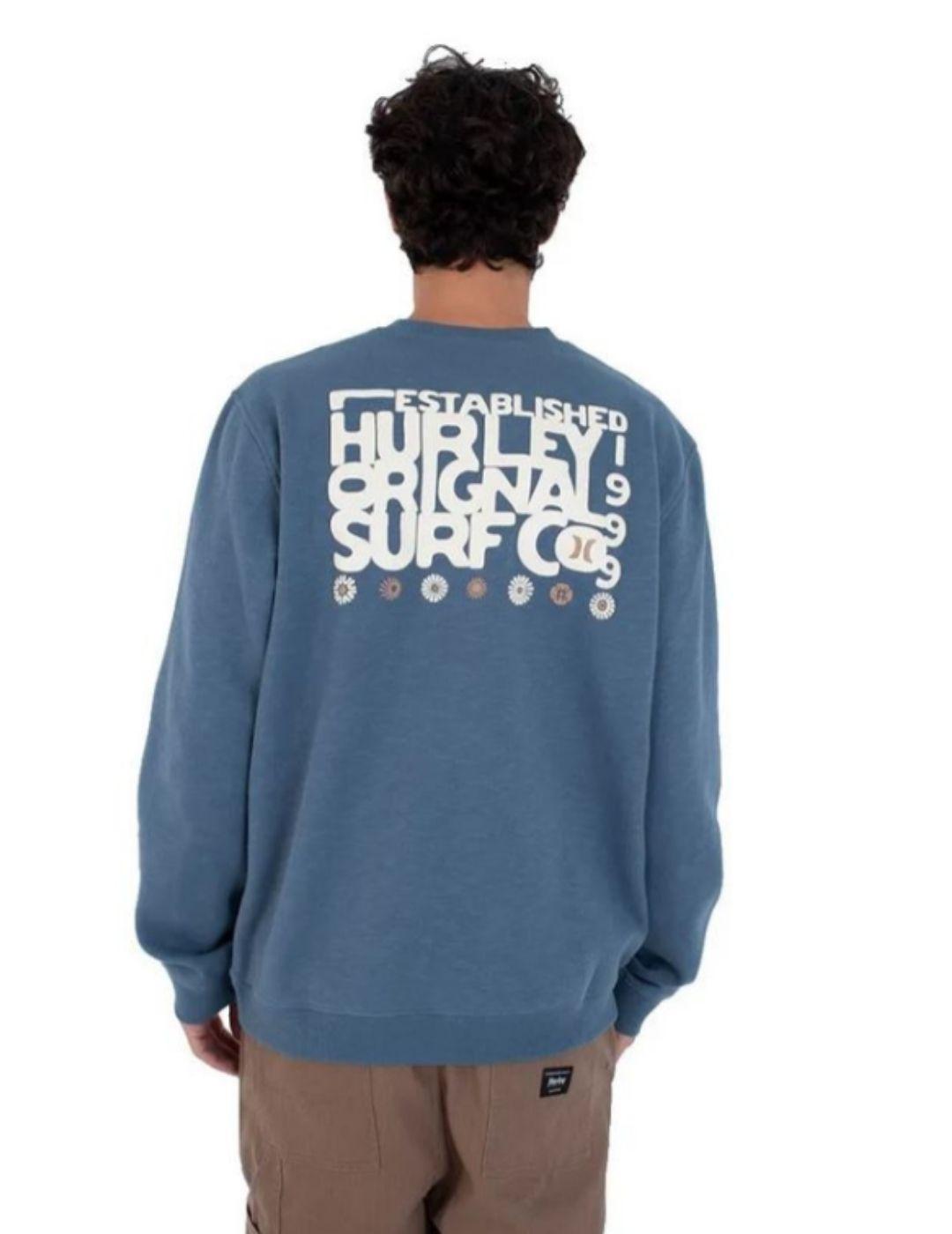 Sudadera Hurley Graphic Slub Azul Hombre