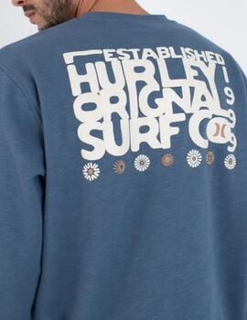 Sudadera Hurley Graphic Slub Azul Hombre