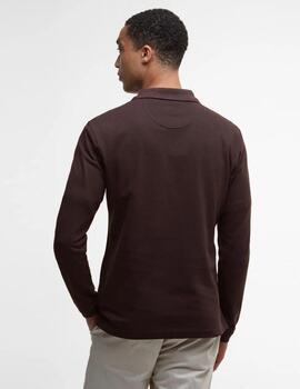 Polo Barbour Essential LS Tartan Pique Marrón Hombre
