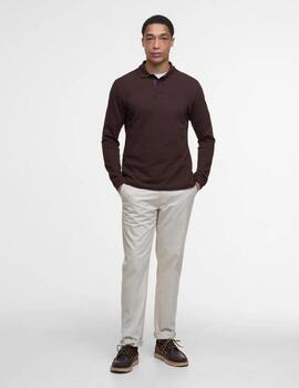 Polo Barbour Essential LS Tartan Pique Marrón Hombre