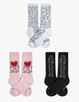 Calcetines Pack-3 Keith Haring Unisex