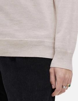 Jersey Fred Perry Classic Crew Beige Hombre