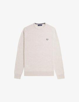 Jersey Fred Perry Classic Crew Beige Hombre