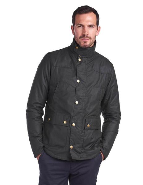 nieve De nada Ejemplo Chaqueta Barbour Reelin Wax Sage