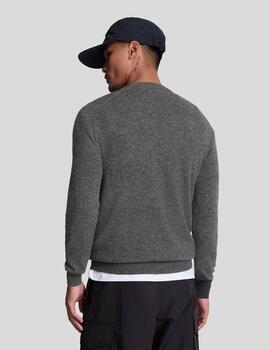 Jersey Lyle&Scott Lambswool Biend Gris Hombre