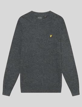 Jersey Lyle&Scott Lambswool Biend Gris Hombre