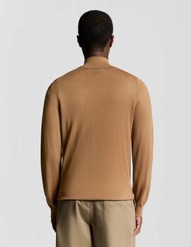 Jersey Lyle&Scott Merino Quarter Zip Camel Hombre