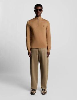 Jersey Lyle&Scott Merino Quarter Zip Camel Hombre