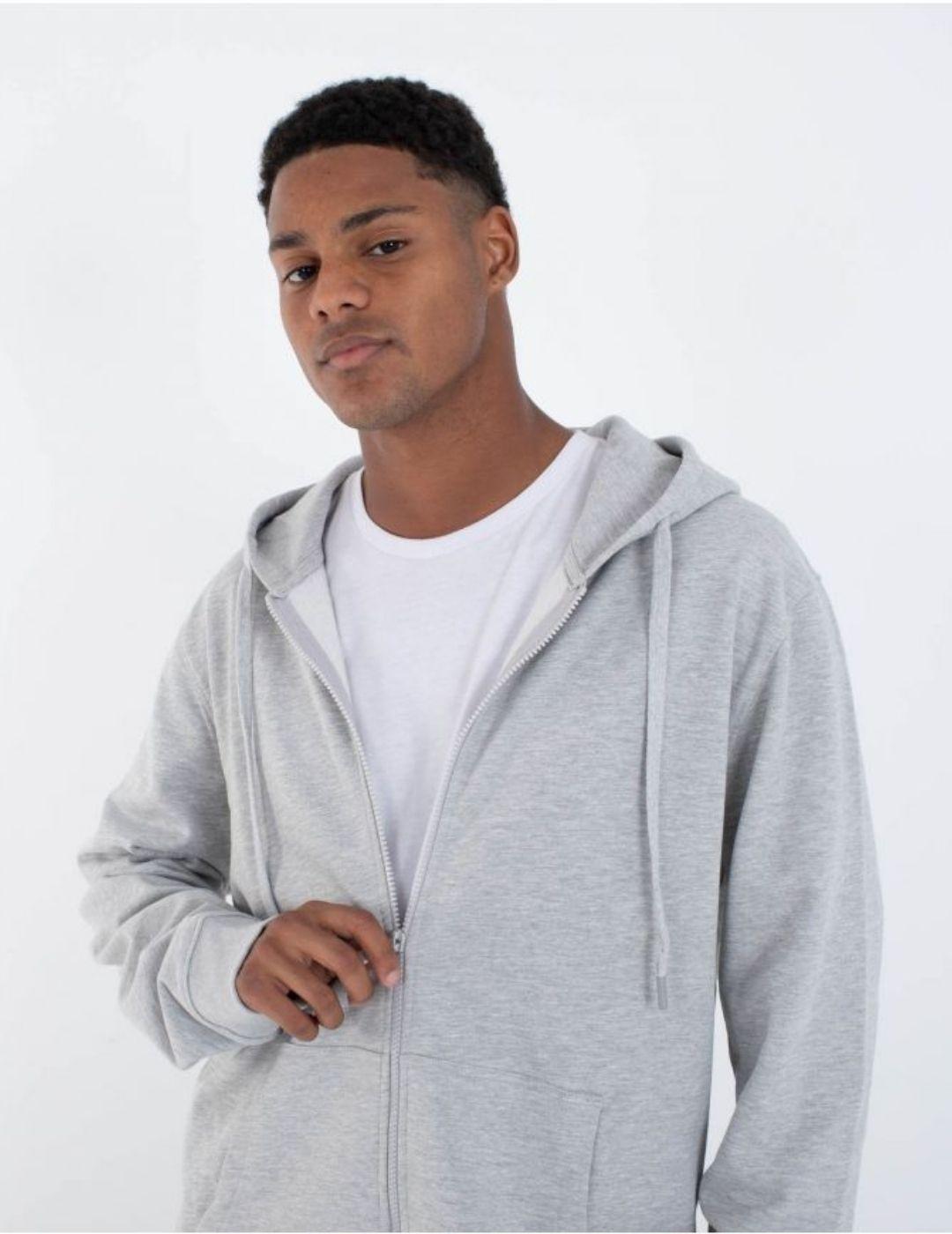 Sudadera Nazaré Zip Gris Hombre