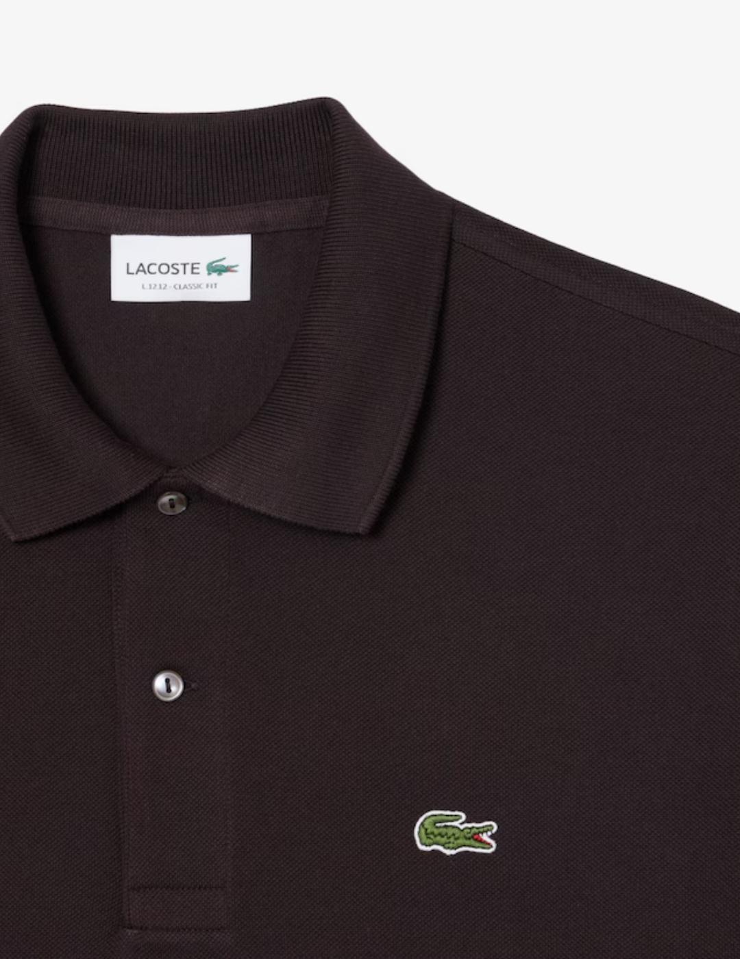 Polo Lacoste Cuello Canale m/c Marrón Hombre