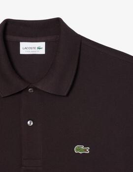 Polo Lacoste Cuello Canale m/c Marrón Hombre