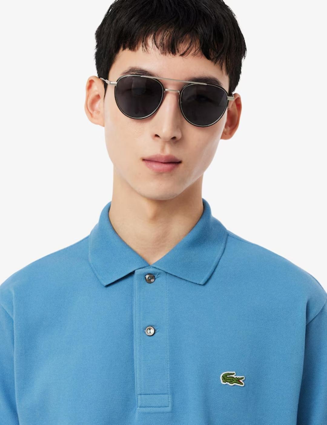 Polo Lacoste Cuello Canale m/c Azul Hombre