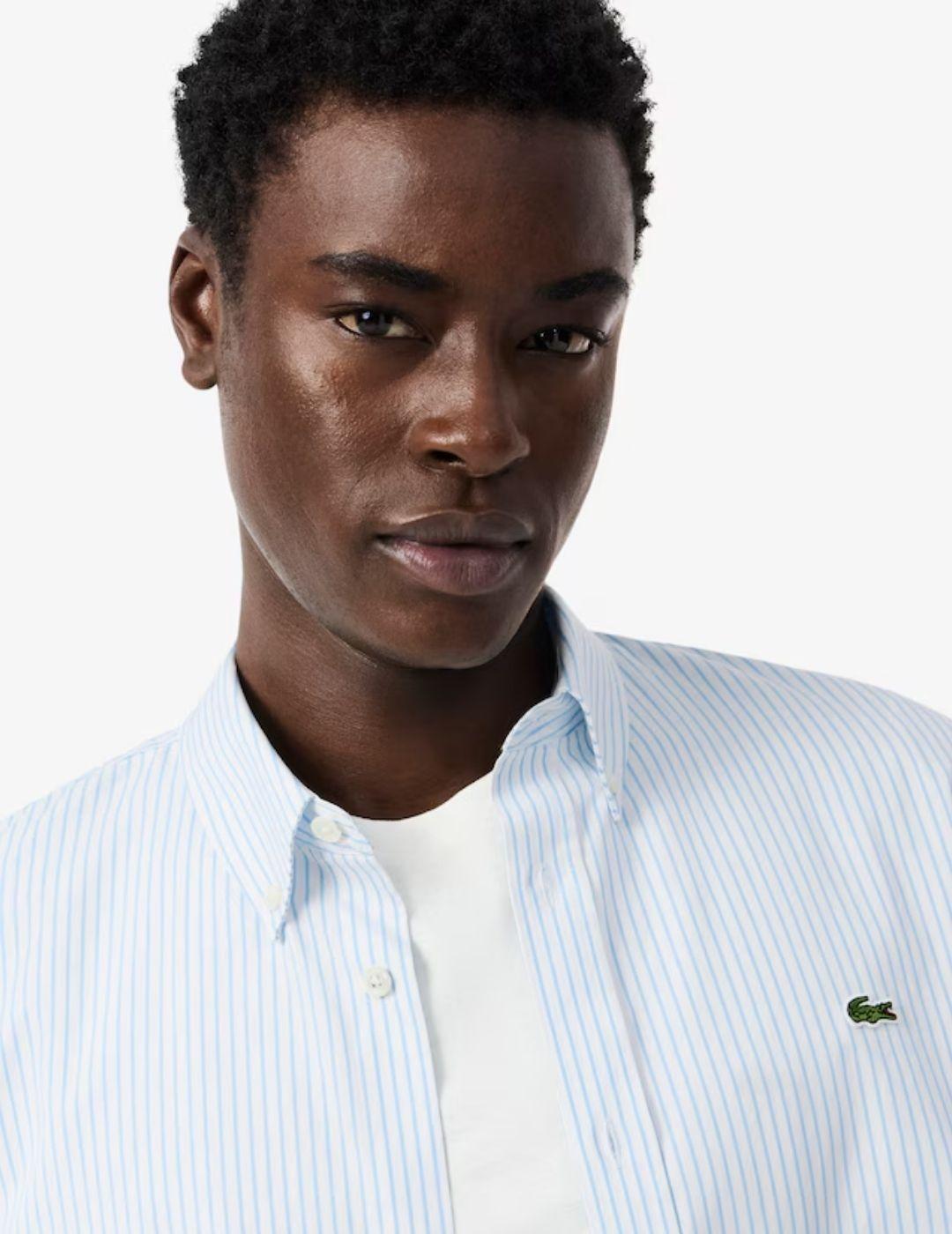Camisa Lacoste  pinpoint de rayas de corte regular Hombre