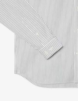 Camisa Lacoste Popelin Rayas Regular Verde Hombre