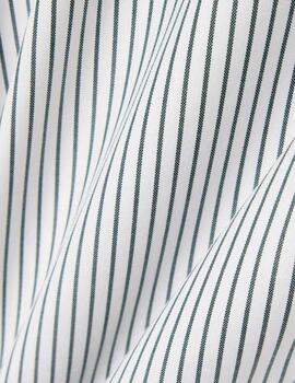 Camisa Lacoste Popelin Rayas Regular Verde Hombre