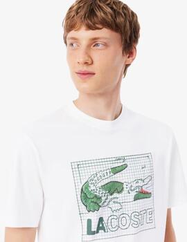 Camiseta Lacoste  de algodón estampada Blanca Hombre