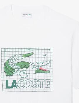 Camiseta Lacoste  de algodón estampada Blanca Hombre