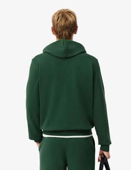 Sudadera Lacoste Capucha Verde  Hombre