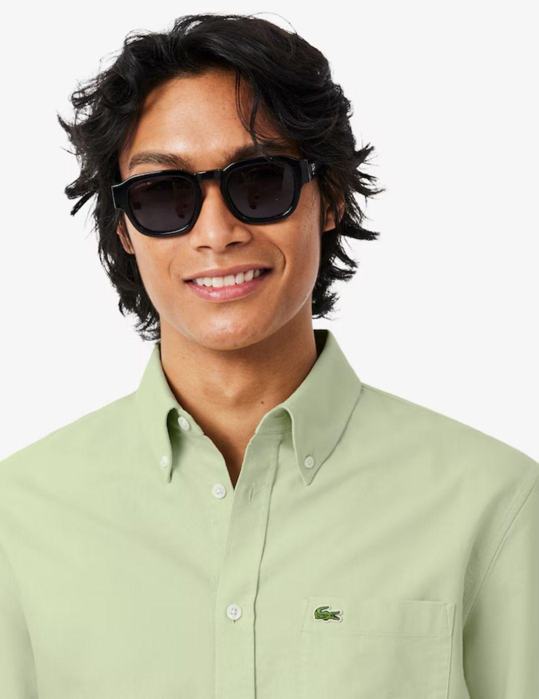 Camisa Lacoste Oxford Regular Verde Hombre