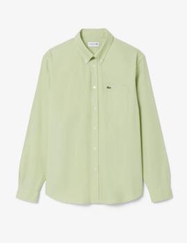 Camisa Lacoste Oxford Regular Verde Hombre
