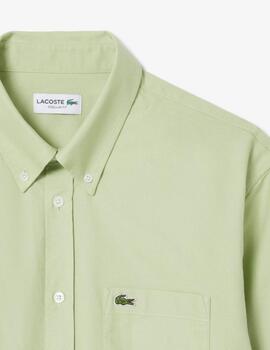 Camisa Lacoste Oxford Regular Verde Hombre