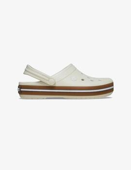 Zueco Crocs Crocband Gum Clog Blanco Roto  Mujer