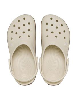 Zueco Crocs Crocband Gum Clog Blanco Roto  Mujer