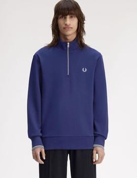 Sudadera Fred Perry Half Zip Azul Hombre