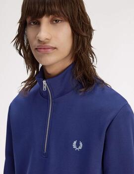 Sudadera Fred Perry Half Zip Azul Hombre