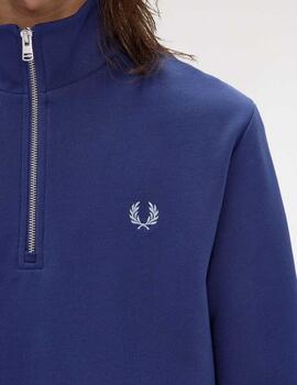 Sudadera Fred Perry Half Zip Azul Hombre