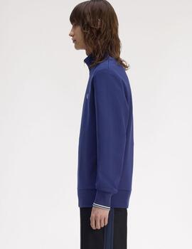 Sudadera Fred Perry Half Zip Azul Hombre