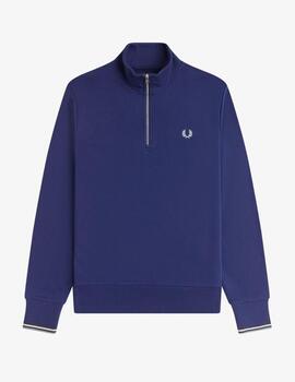 Sudadera Fred Perry Half Zip Azul Hombre