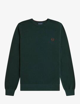 Jersey Fred Perry Punto Pique Verde Hombre
