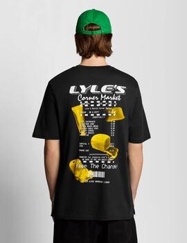 Camiseta Lyle & Scott  Receipt Graphic Negro Hombre